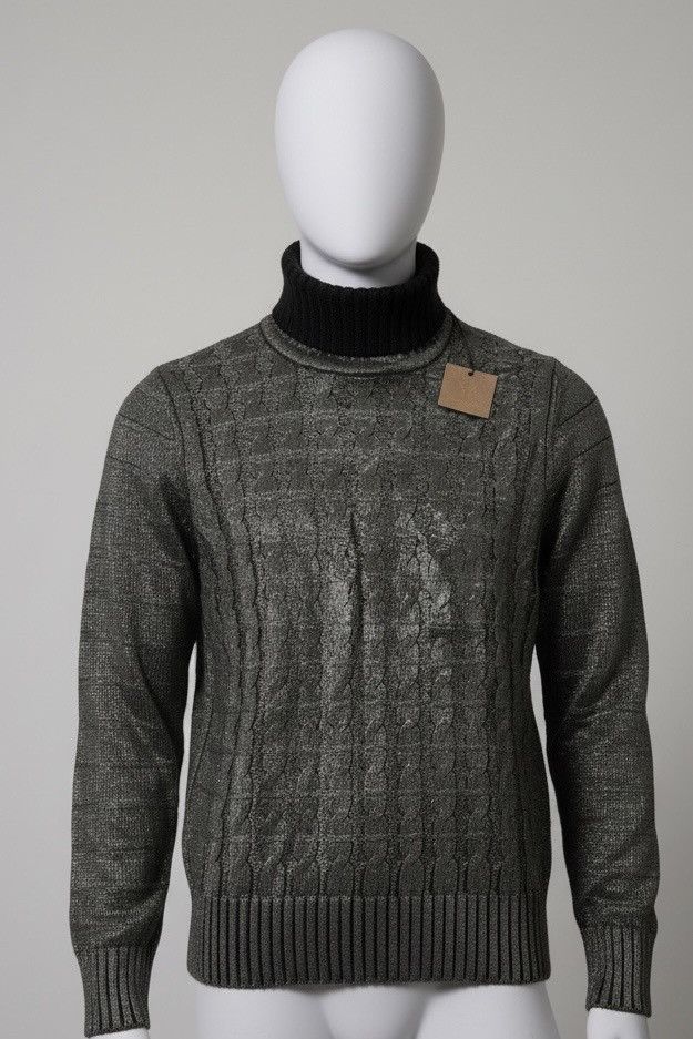Other Primo Emporio Italy - Metallic Silver Coated Turtleneck Size US L / EU 52-54 / 3 - 1 Thumbnail