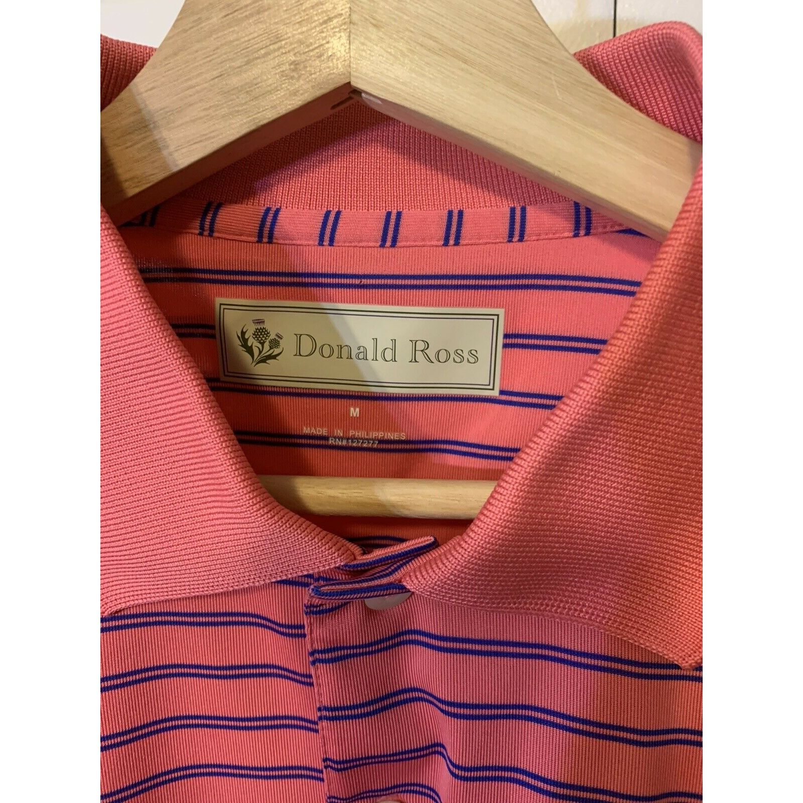Donald Ross Donald Ross Men’s Sz M Worcester Golf Polo Shirt Pink Stripe Size US M / EU 48-50 / 2 - 1 Thumbnail