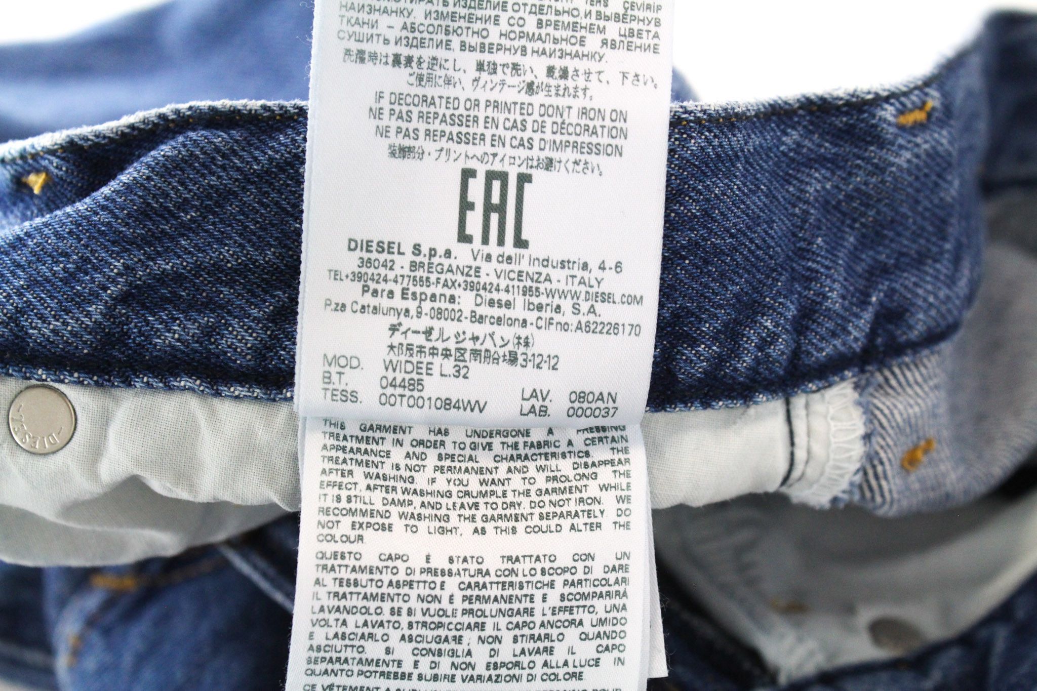 Diesel WIDEE 080AN W23/L32 Blue High Waist Jeans 70519 Size 23" - 9 Thumbnail