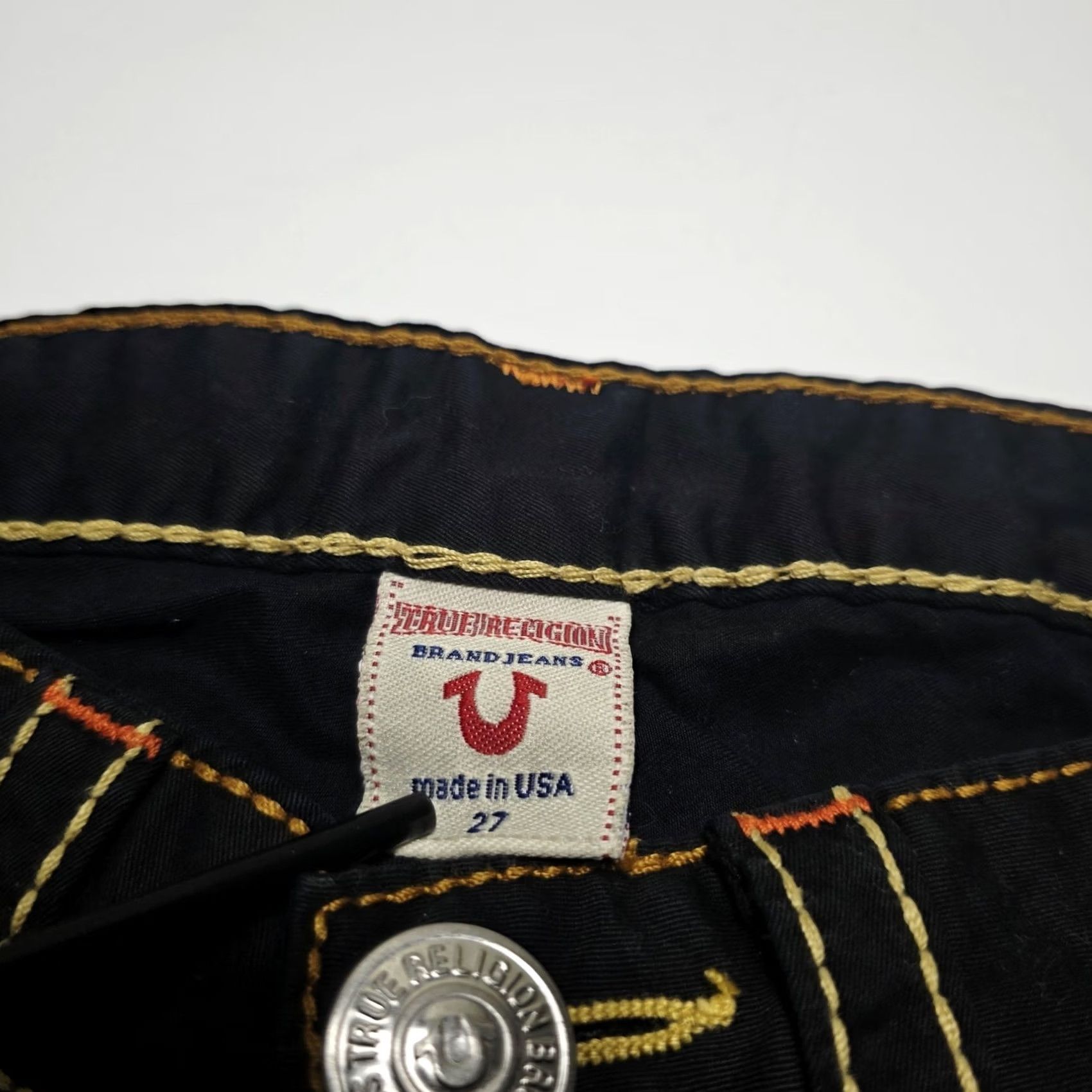 True Religion VINTAGE True Religion Joey Short Big T Women’s Size 27 Black Shorts Made USA 5-Pocket Design Button Logo Pockets Regular Waist 27in Y2k Size 27" / US 4 / IT 40 - 3 Thumbnail