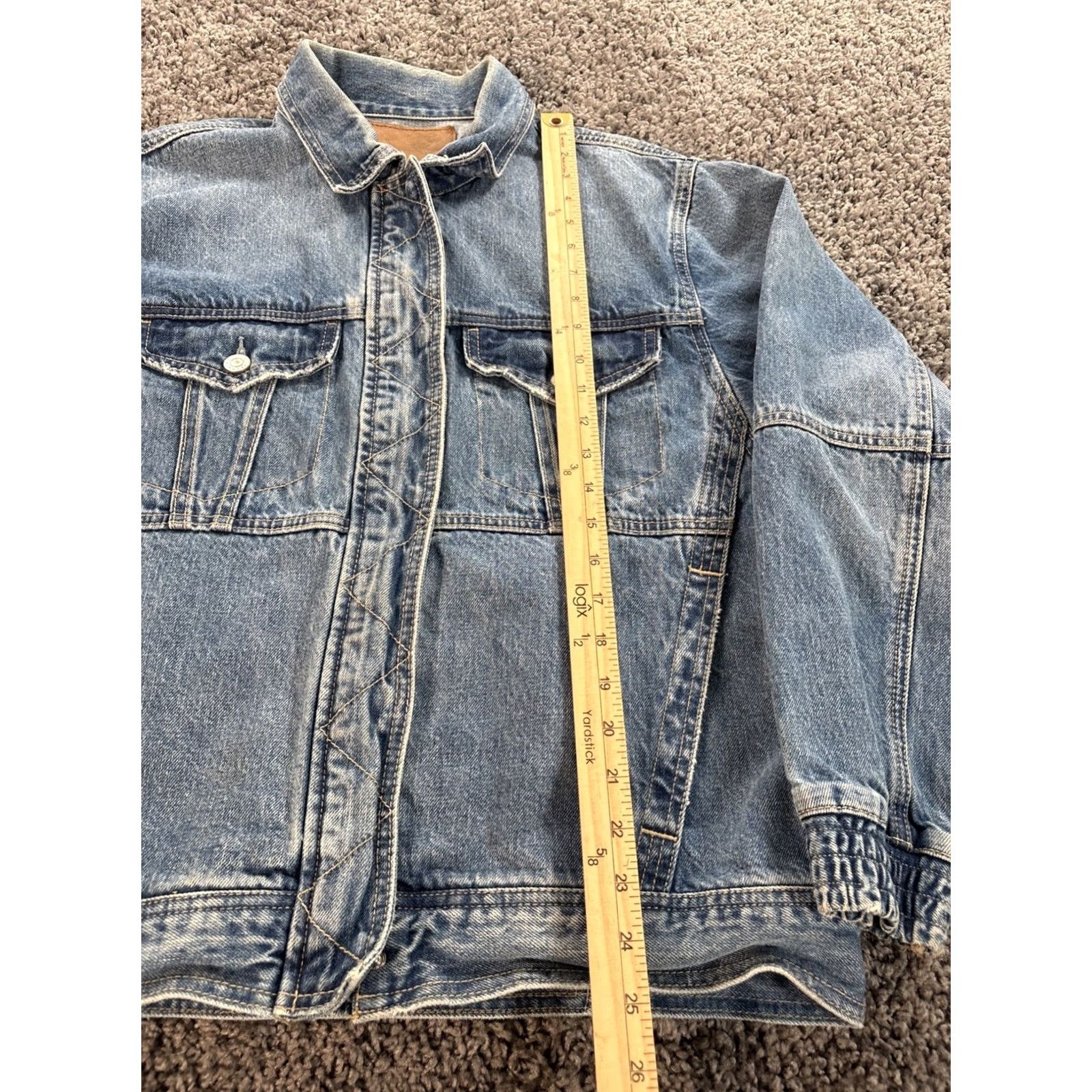 American Eagle Outfitters American Eagle Jacket Mens M Blue Denim Button Rancher Trucker Jean Coat Size US 31 - 2 Thumbnail