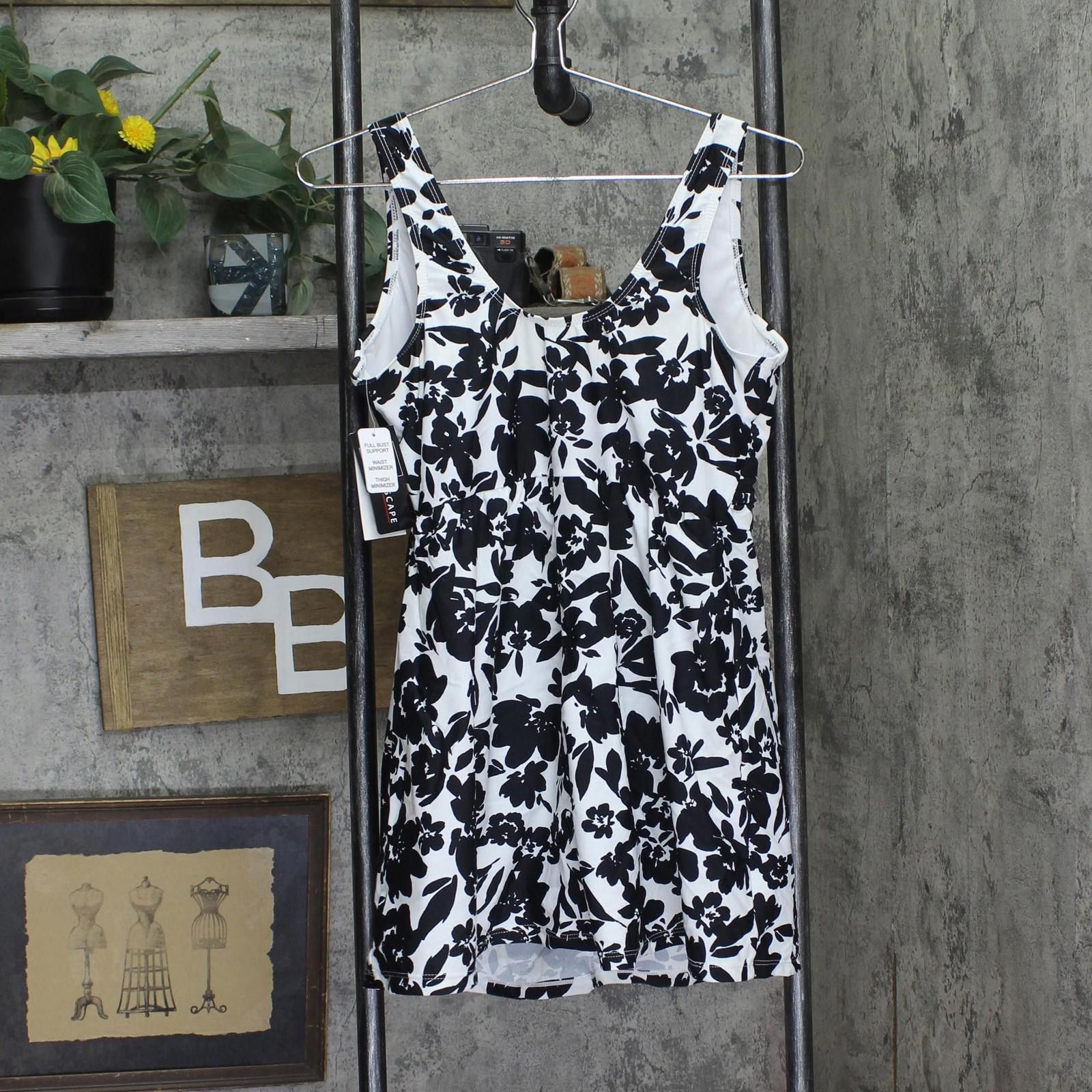 Other Nwt Island Escape Swim Dress One Piece Black / White 12 Size ONE SIZE - 2 Thumbnail