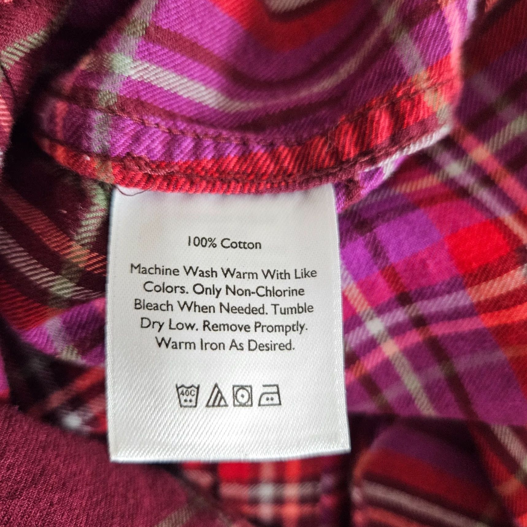 Eddie Bauer Eddie Bauer Womens Button Up Shirt Sz XL Red Purple Plaid Cotton Classic Fit Size XL / US 12-14 / IT 48-50 - 4 Thumbnail