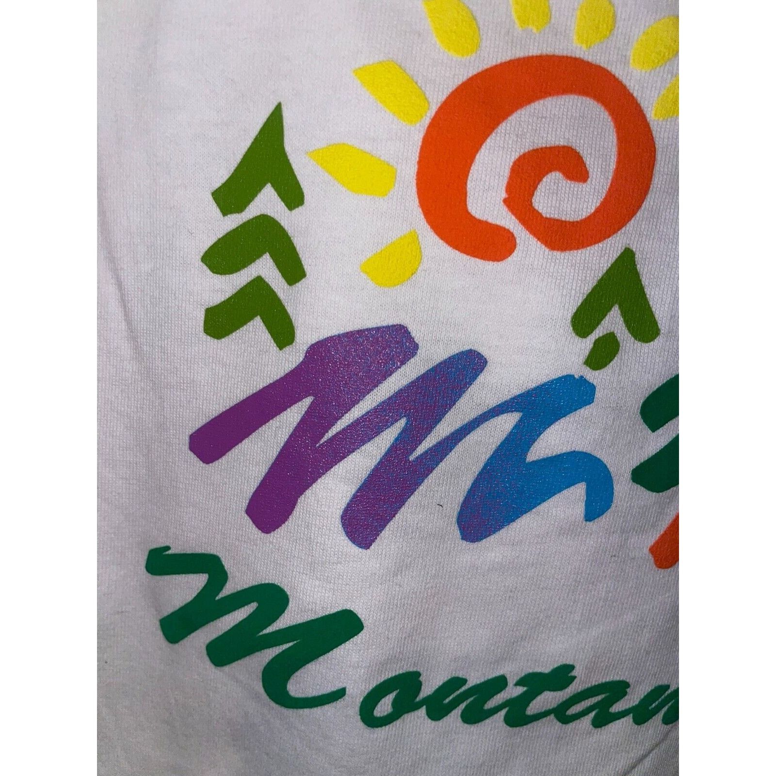 Vintage Womens Vintage Montana Shirt Tree White Art Tee Top 90s L Size L / US 10 / IT 46 - 3 Thumbnail