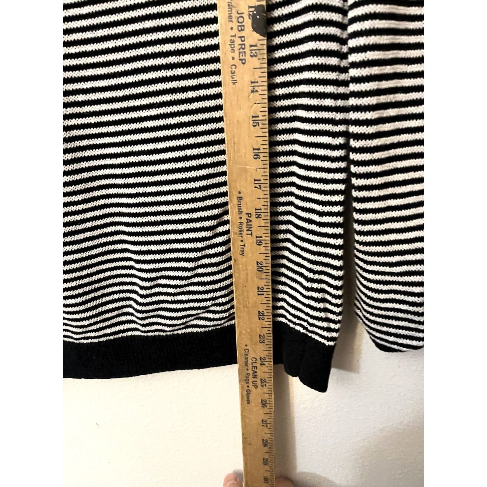 Loft LOFT Womens Sweater XS Black Striped Knit V Neck Pullover Classic Casual Cardigan? Size XS / US 0-2 / IT 36-38 - 4 Thumbnail