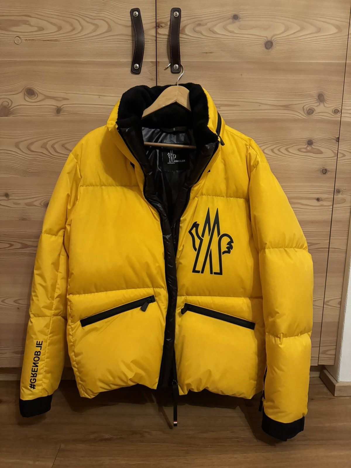 image of Moncler Grenoble Verdons Ski Puffer Jacket in Yellow, Men's (Size Large)