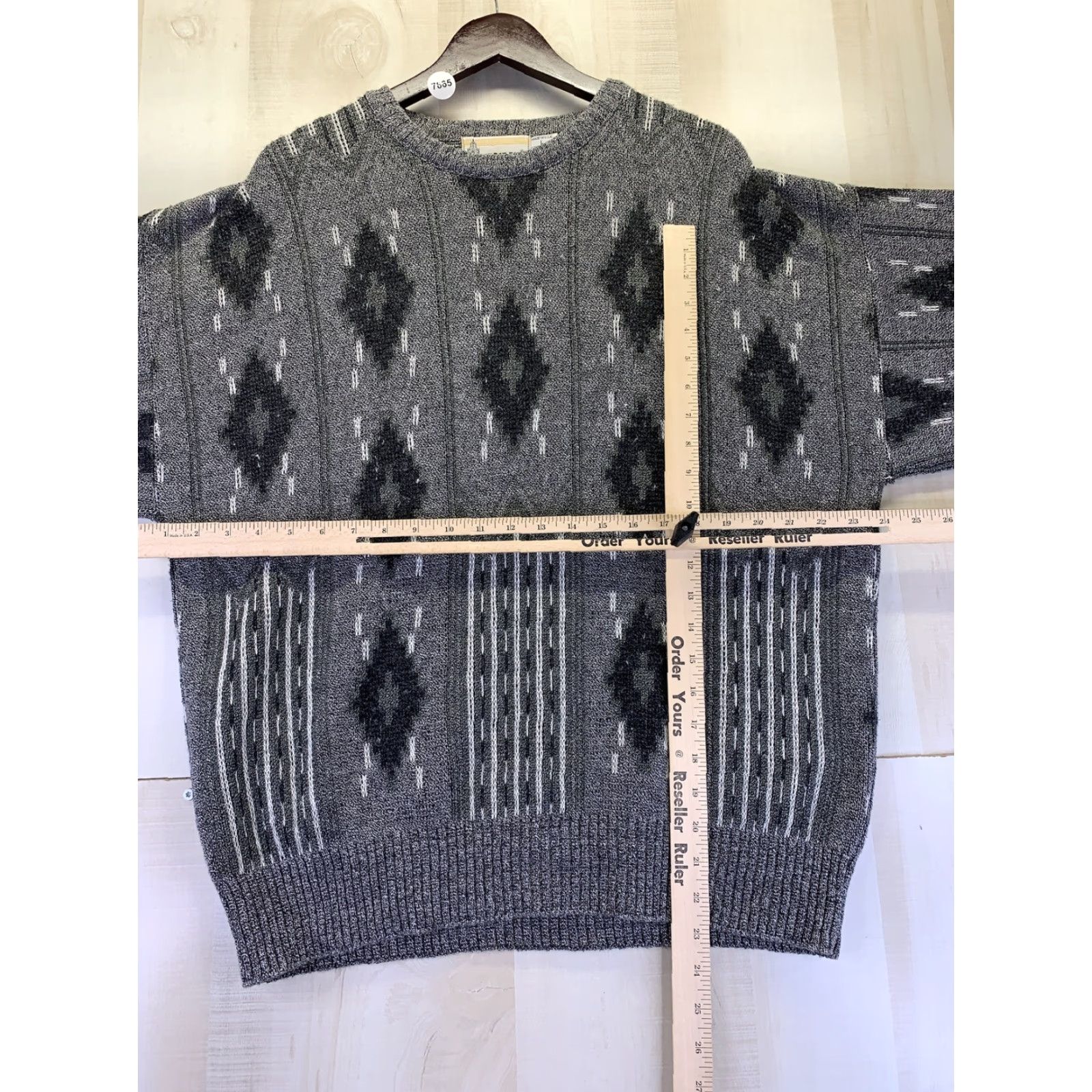 London Fog VINTAGE London Fog Mens Gray Argyle Knit Sweater Shirt L-7865 Size US L / EU 52-54 / 3 - 3 Thumbnail