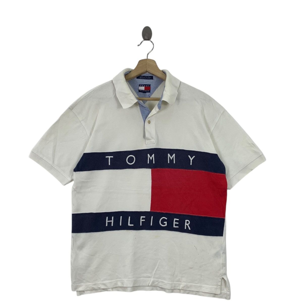 Tommy Hilfiger Vintage 90’ TOMMY HILFIGER HIP HOP Cross Flag Rap Tee Size US M / EU 48-50 / 2 - 1 Thumbnail