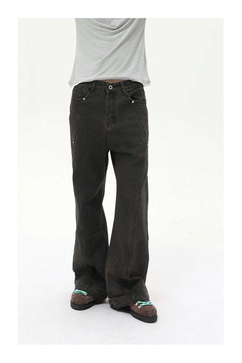 Japanese Brand × Jean High street American beaded stitching gray flared jeans y2k Size US 32 / EU 48 - 5 Thumbnail
