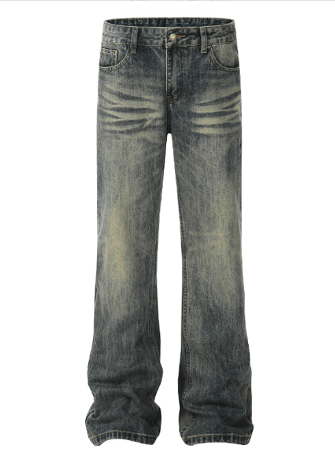 Japanese Brand × Jean Men's washed distressed spring light blue flared jeans Size US 32 / EU 48 - 5 Thumbnail
