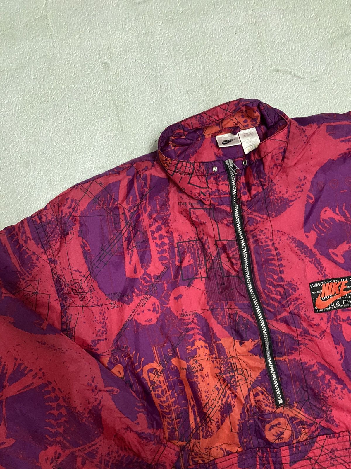 Nike × Vintage Vintage 90s Nike Windbreaker Anorak Half Zip Retro Jacket Size US XL / EU 56 / 4 - 4 Thumbnail