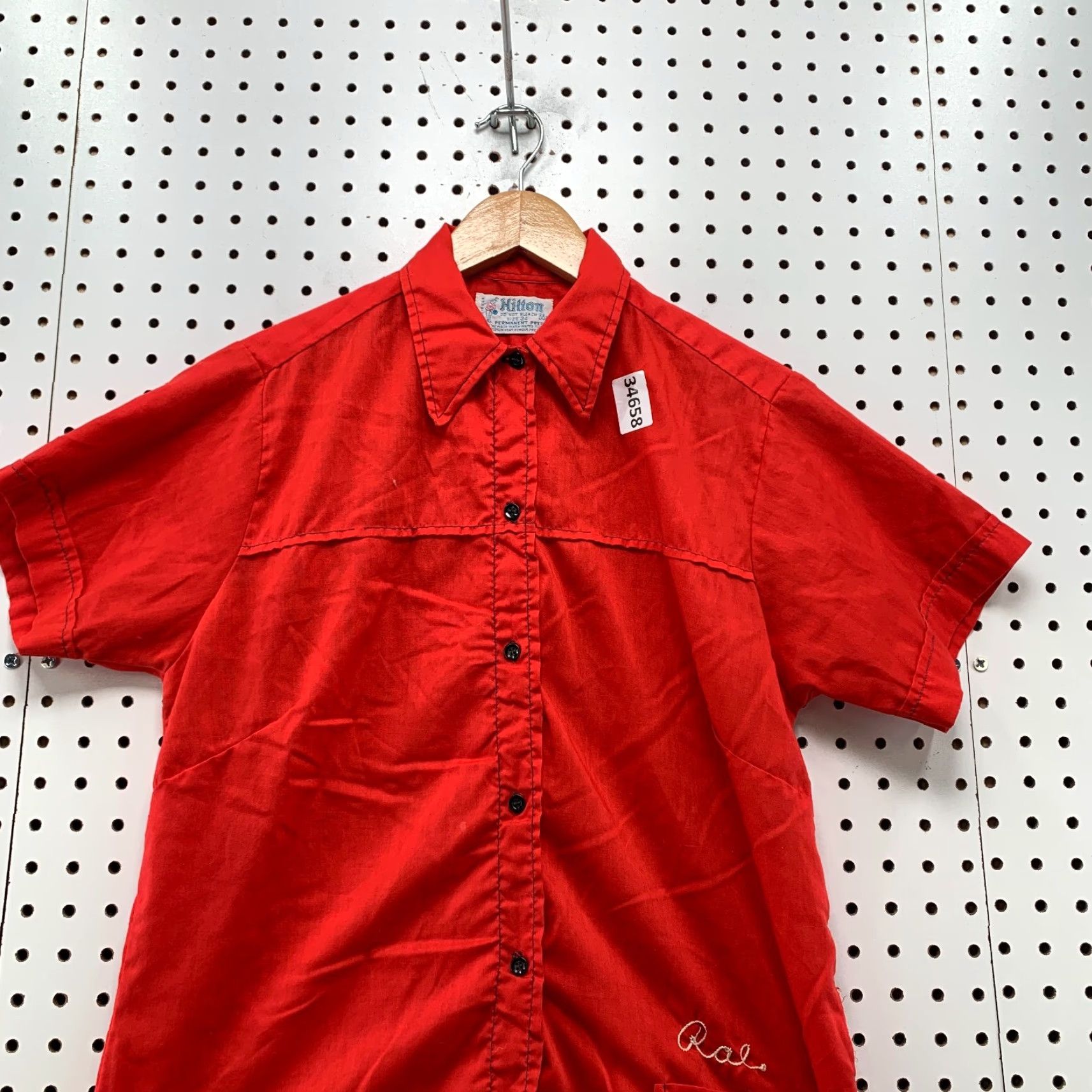 Vintage VINTAGE 60s Hilton Bowling Button-Up Shirt Mens Small Size 34 Red USA Retro Men Size US S / EU 44-46 / 1 - 3 Thumbnail
