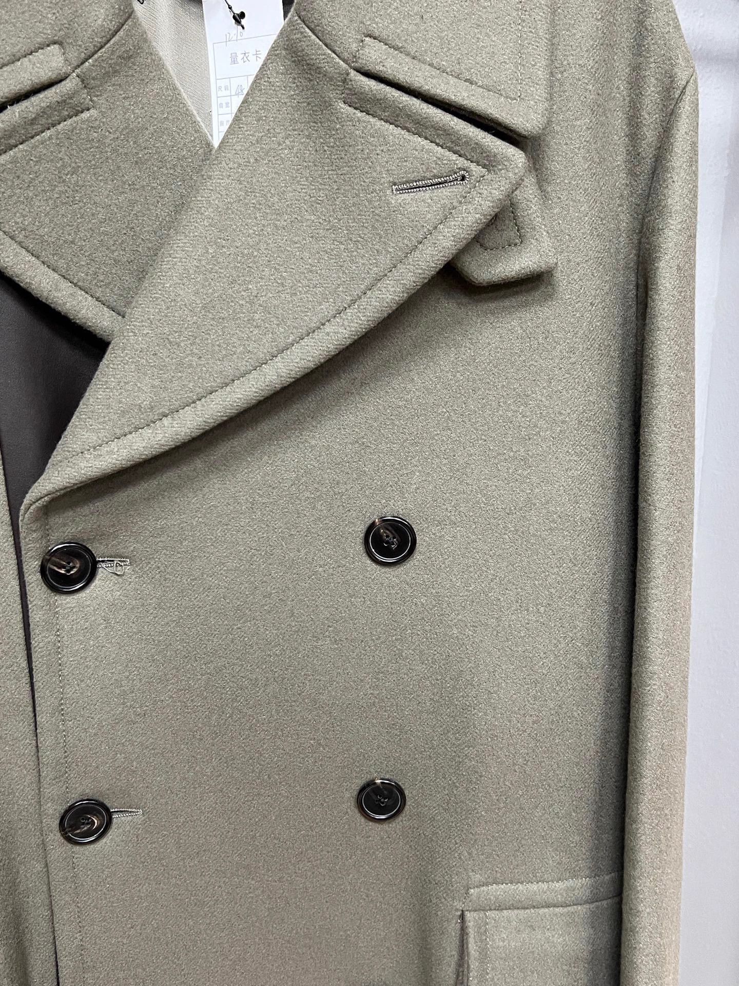 Hermes Hermes cashmere double-breasted coat with leather trim Size US M / EU 48-50 / 2 - 3 Thumbnail