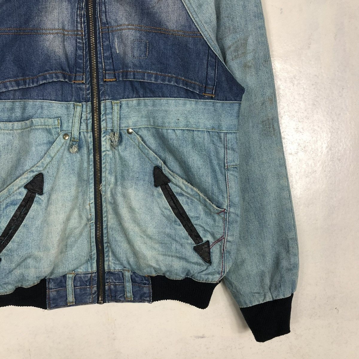 Japanese Brand 📌VINTAGE BOMBER DENIM JACKET INDIGO DESIGN DESIGUAL Size US S / EU 44-46 / 1 - 6 Thumbnail