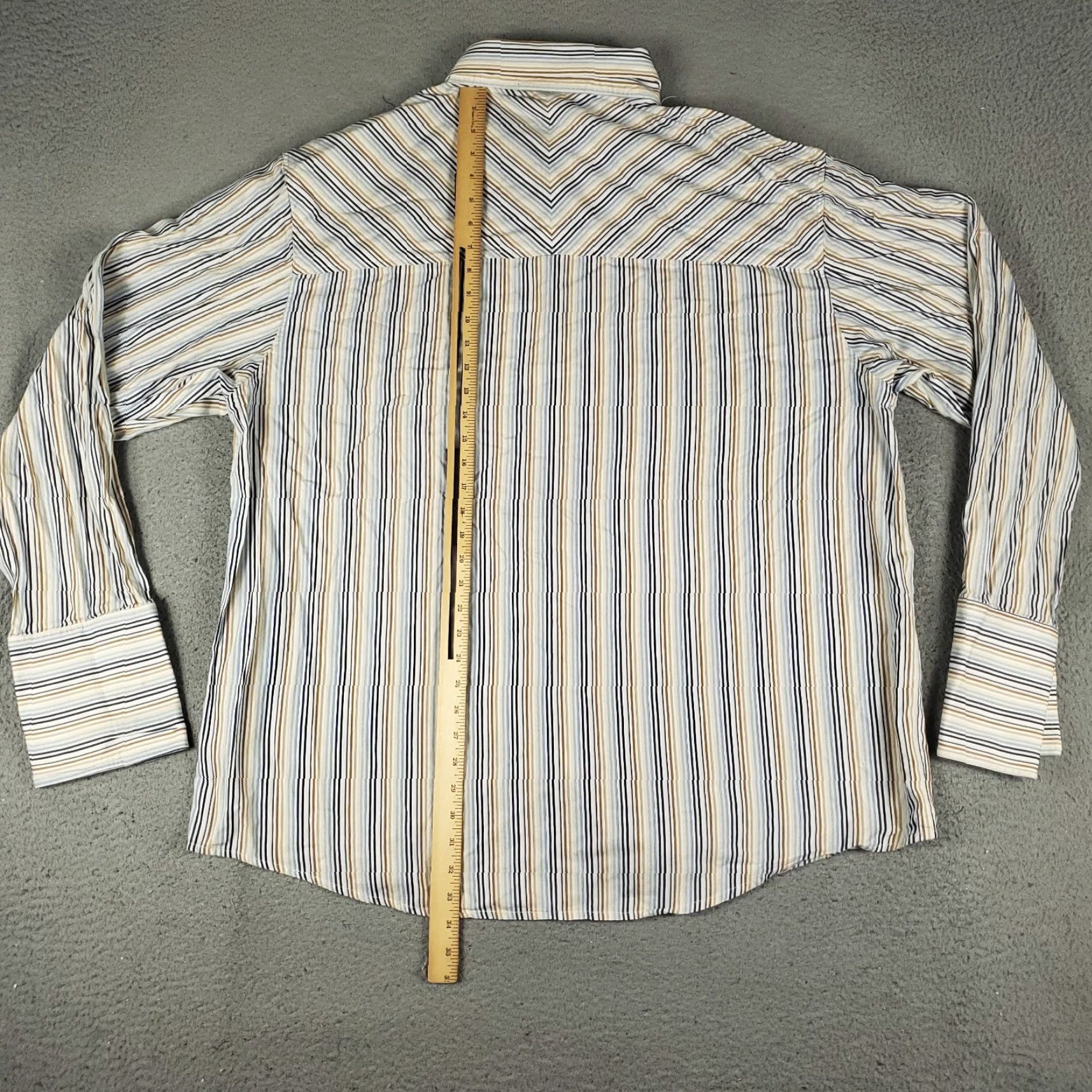 Vintage Marithe Francois Girbaud Shirt Men 3XL Blue Striped Button-Up Long Sleeve Mens Size US XXL / EU 58 / 5 - 5 Thumbnail