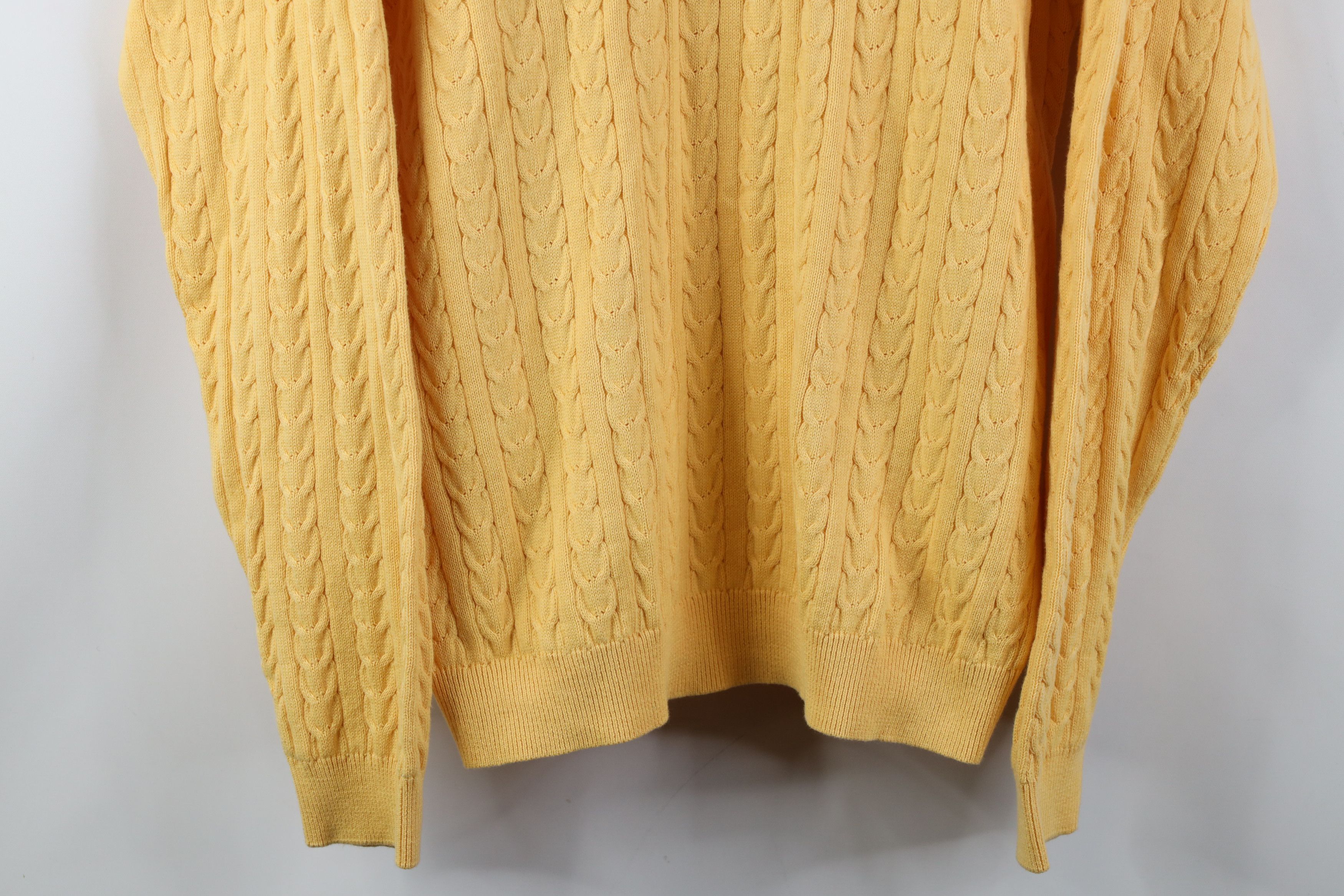 Vintage Vintage 90s Streetwear Chunky Cable Knit Sweater Yellow Size US M / EU 48-50 / 2 - 3 Thumbnail