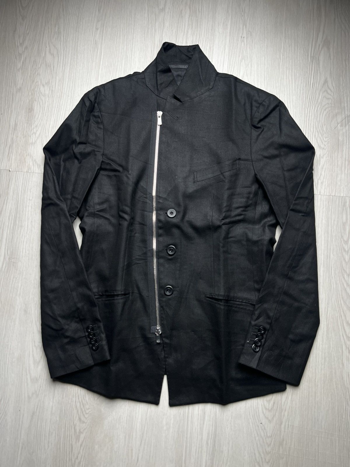 John Alexander Skelton Black Linen Ogmore Jacket | Grailed