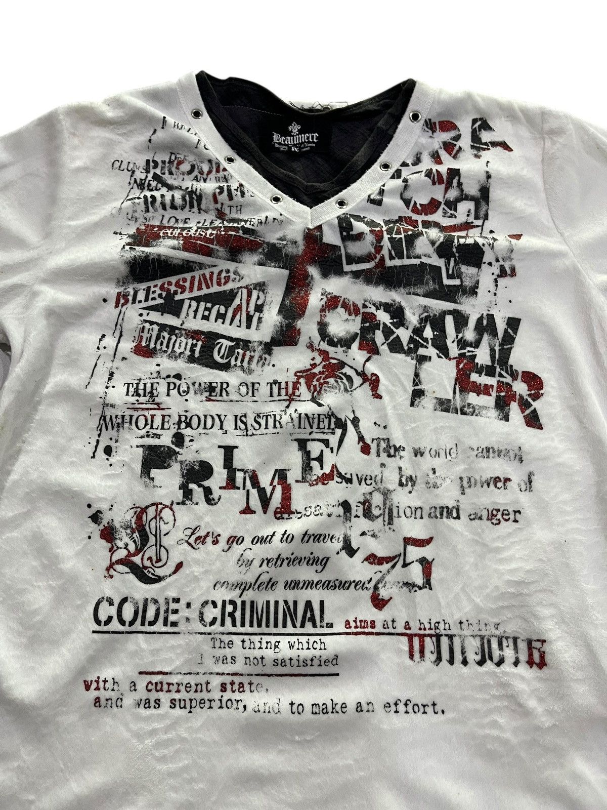 If Six Was Nine Vintage Y2K Beaumere Punk Long Sleeve Shirt Size US M / EU 48-50 / 2 - 2 Thumbnail