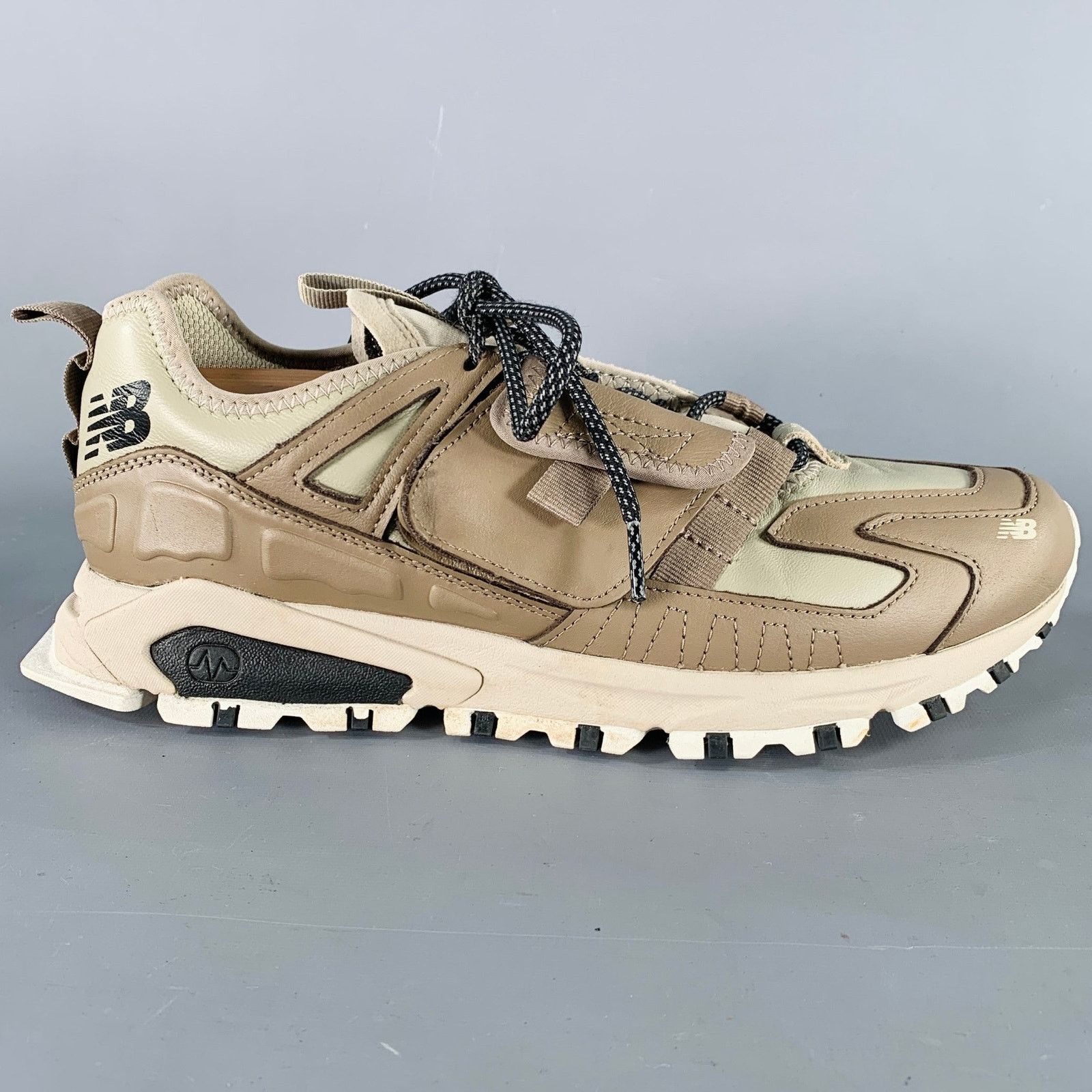 New Balance 10.5 X-RACER Grey Tan Color Block Leather Lace Up Sneakers Size US 10.5 / EU 43-44 - 2 Thumbnail