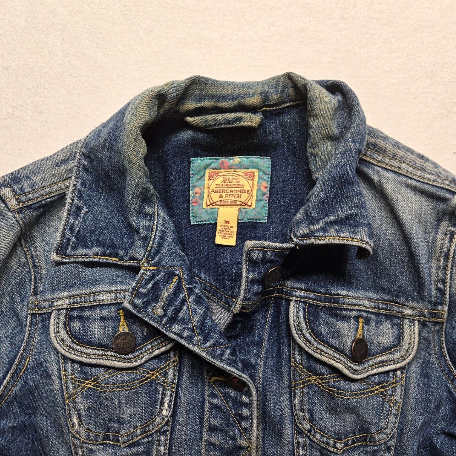 Abercrombie & Fitch Abercrombie Denim Jacket Womens Medium Blue Size 32" / US 10 / IT 46 - 5 Thumbnail