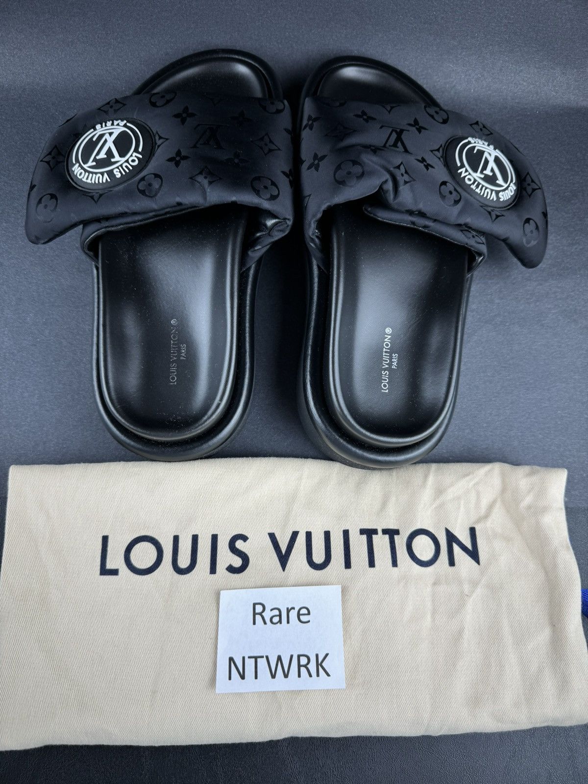 image of Louis Vuitton Pool Pillow Comfort Mule Shoes Size 36 in Black, Women's