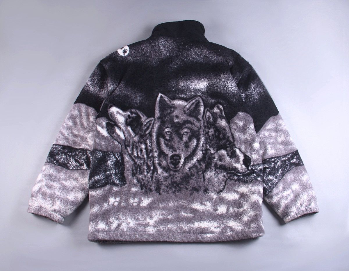 Vintage Vintage Dog Wolf All Over Print Animal Jacket Fleece L Size US L / EU 52-54 / 3 - 6 Thumbnail