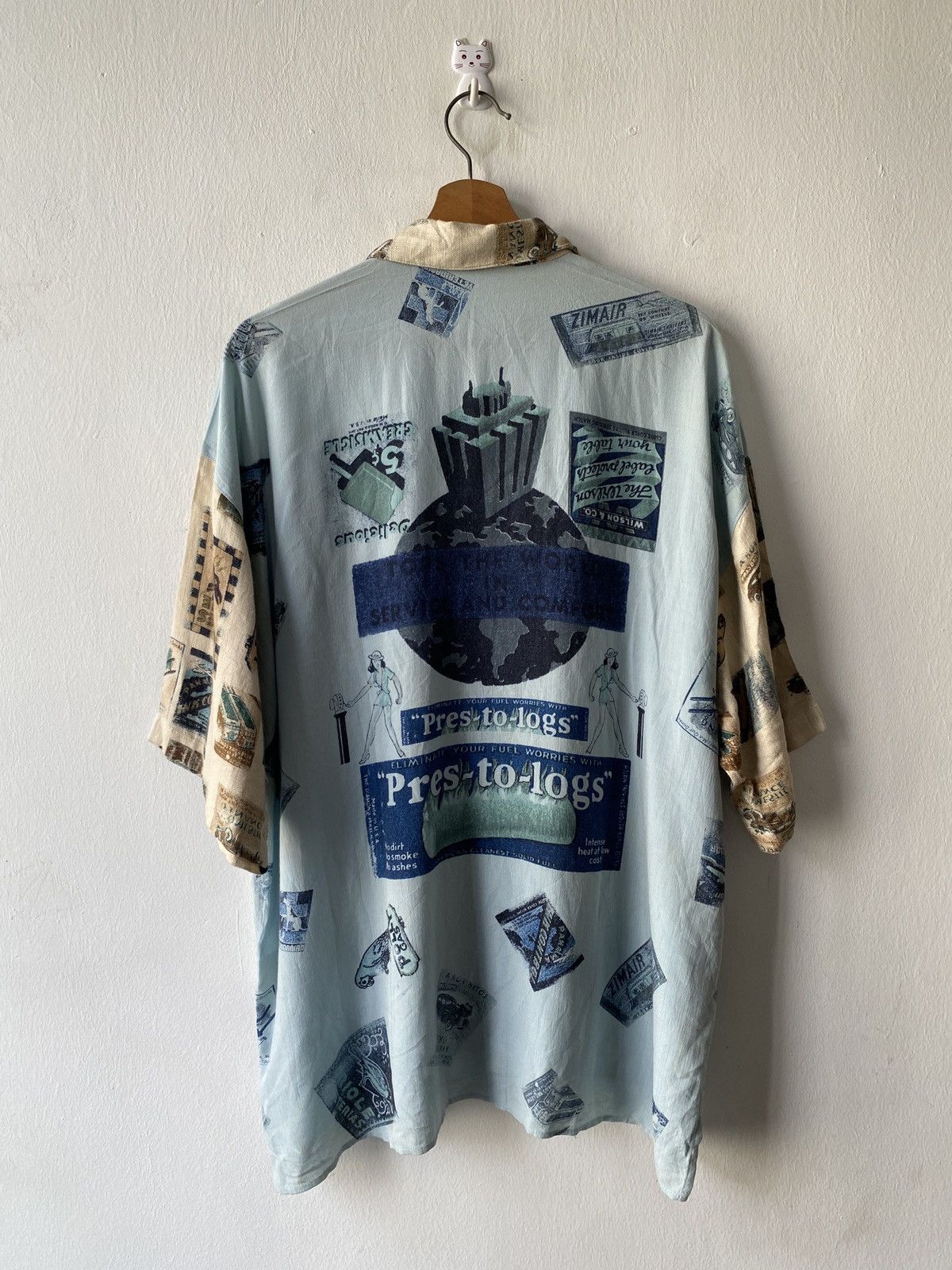 Japanese Brand × Vintage 1990s - Pia Sports Overprint Button Up Shirt Size US XL / EU 56 / 4 - 4 Thumbnail