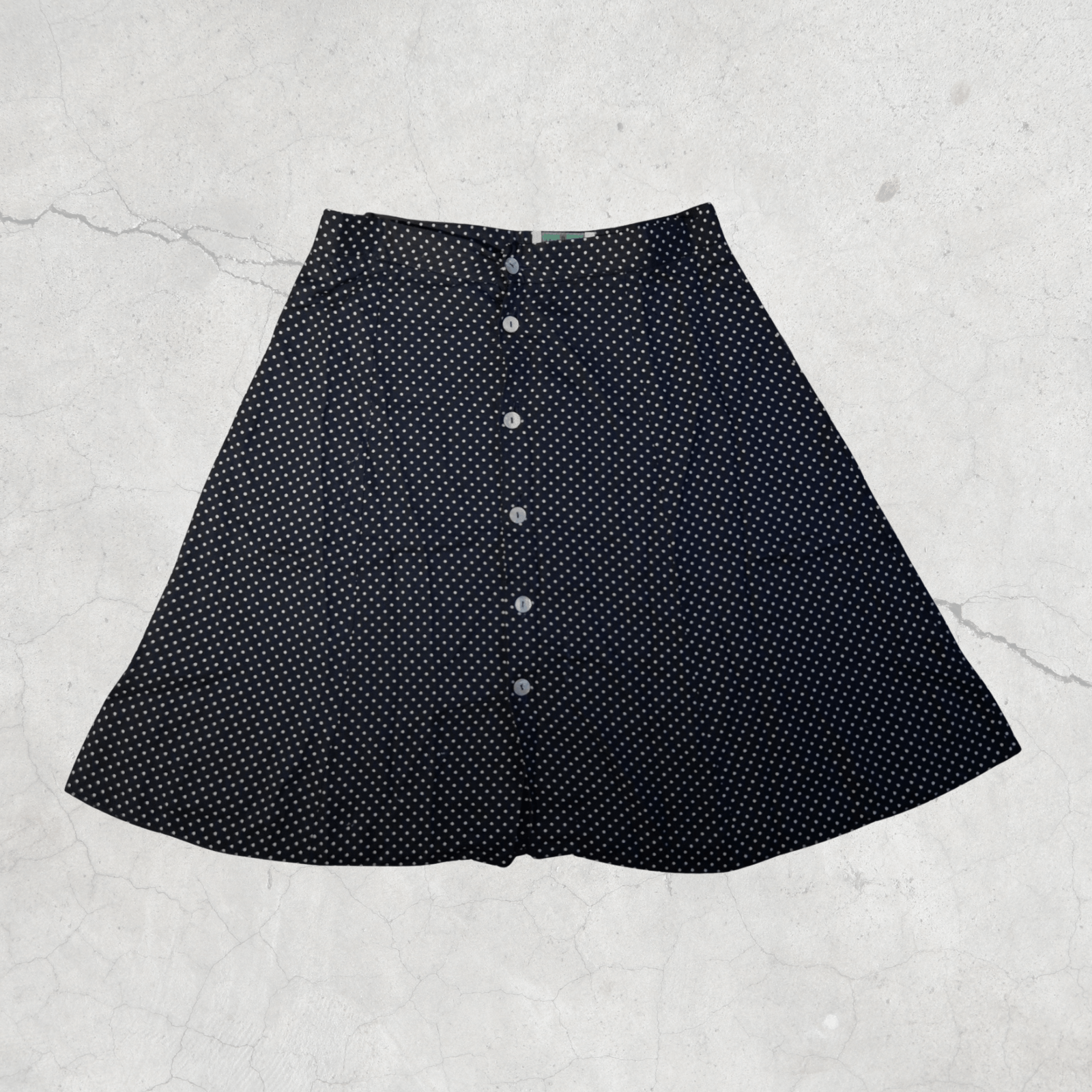 Retrofit × Vintage Vintage Polka Dot Button Front Skirt - DESAM - Small Size 26" / US 2 / IT 38 - 1 Thumbnail