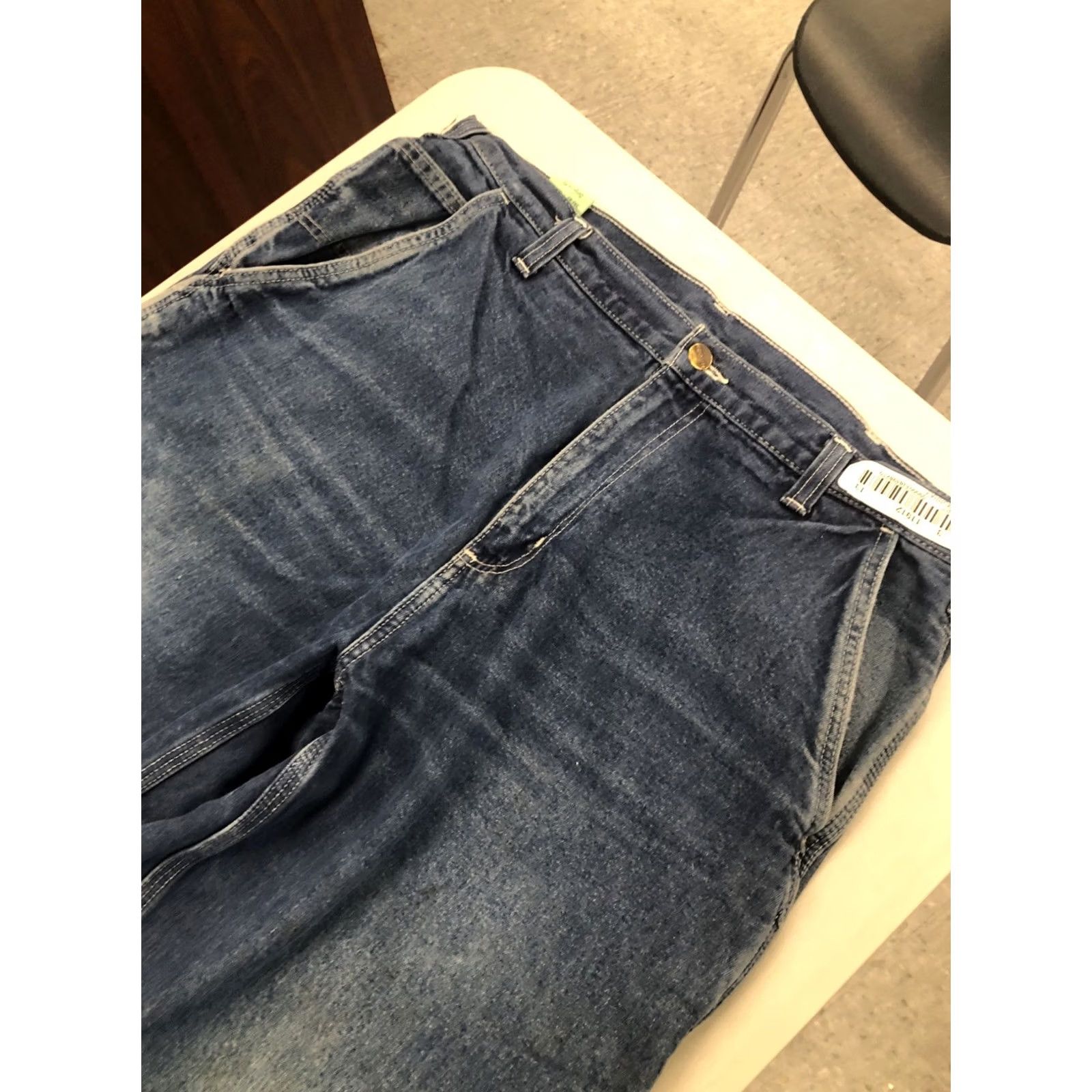 Carhartt Carhartt Jeans Mens 37x33.5 Blue Denim Carpenter Pants Dungaree Fit 382-83 Vintage No Size US 37 - 3 Thumbnail