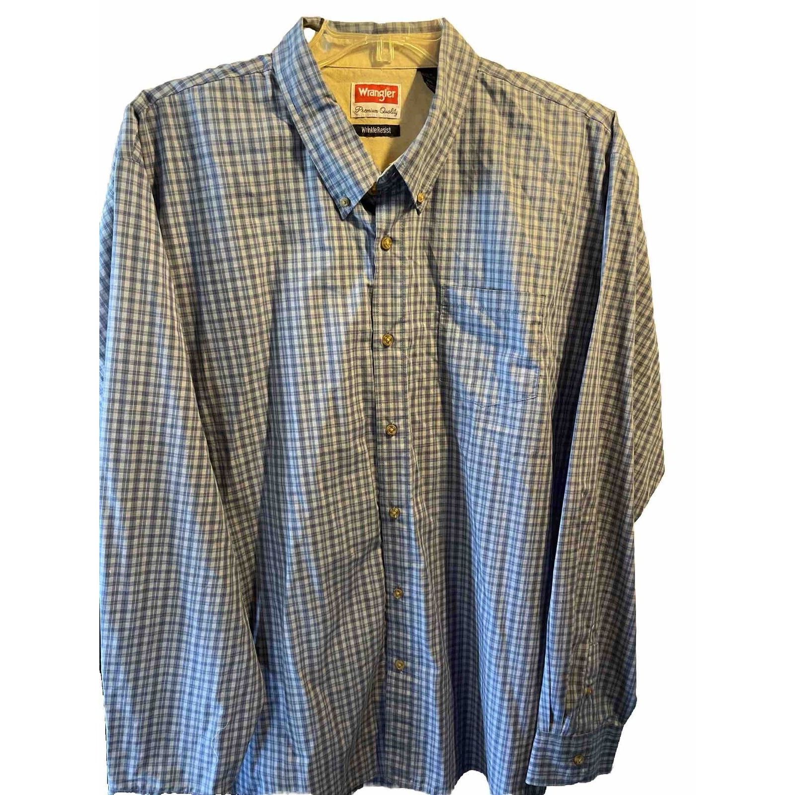 Wrangler Wrangler Premium Shirt Men’s 3XL Gray LS Check Western Shirt Size US XXL / EU 58 / 5 - 1 Thumbnail