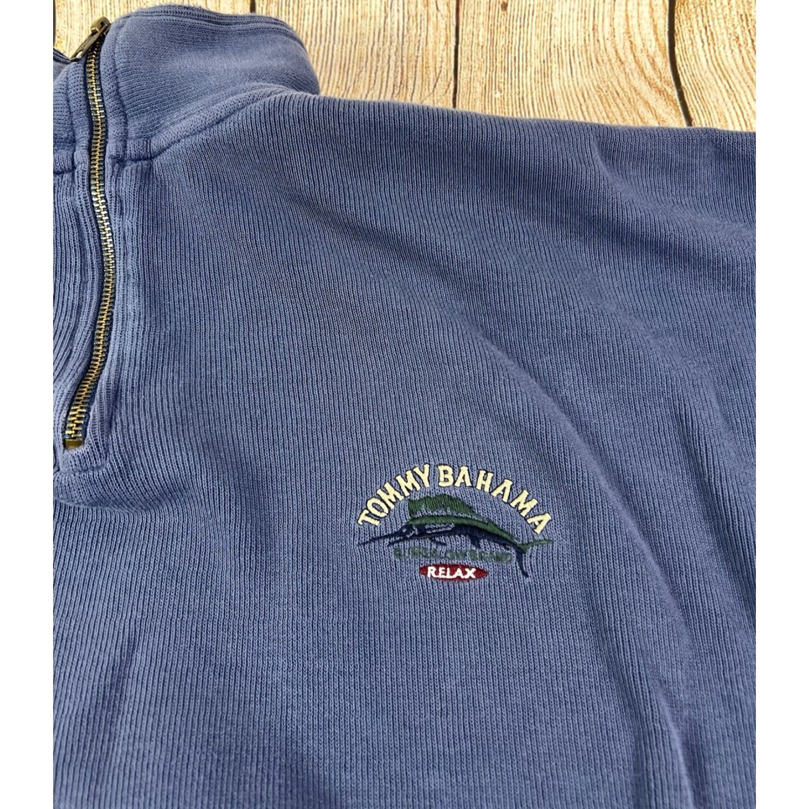 Tommy Bahama Tommy Bahama Bomber Jacket 1/4 Zip Long Sleeve Cotton Knit Blue 2XL Mens Regular Christmas? Wait no Christmas. Size US XXL / EU 58 / 5 - 3 Thumbnail