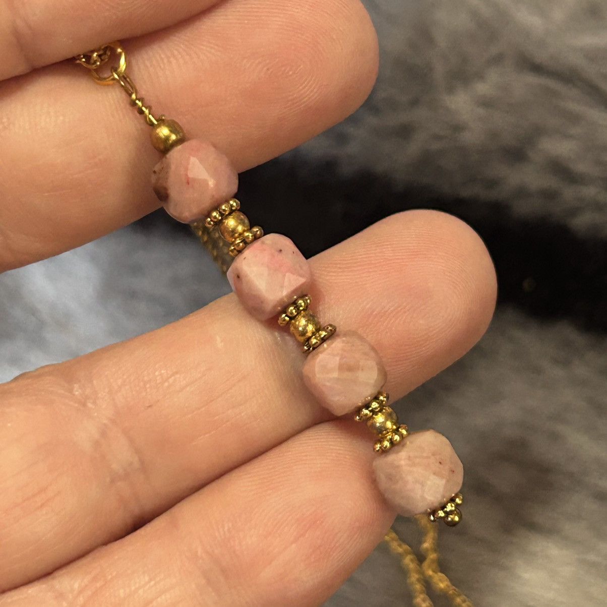 Handmade Handcrafted genuine faceted rhodonite twist cage necklace Size ONE SIZE - 5 Thumbnail