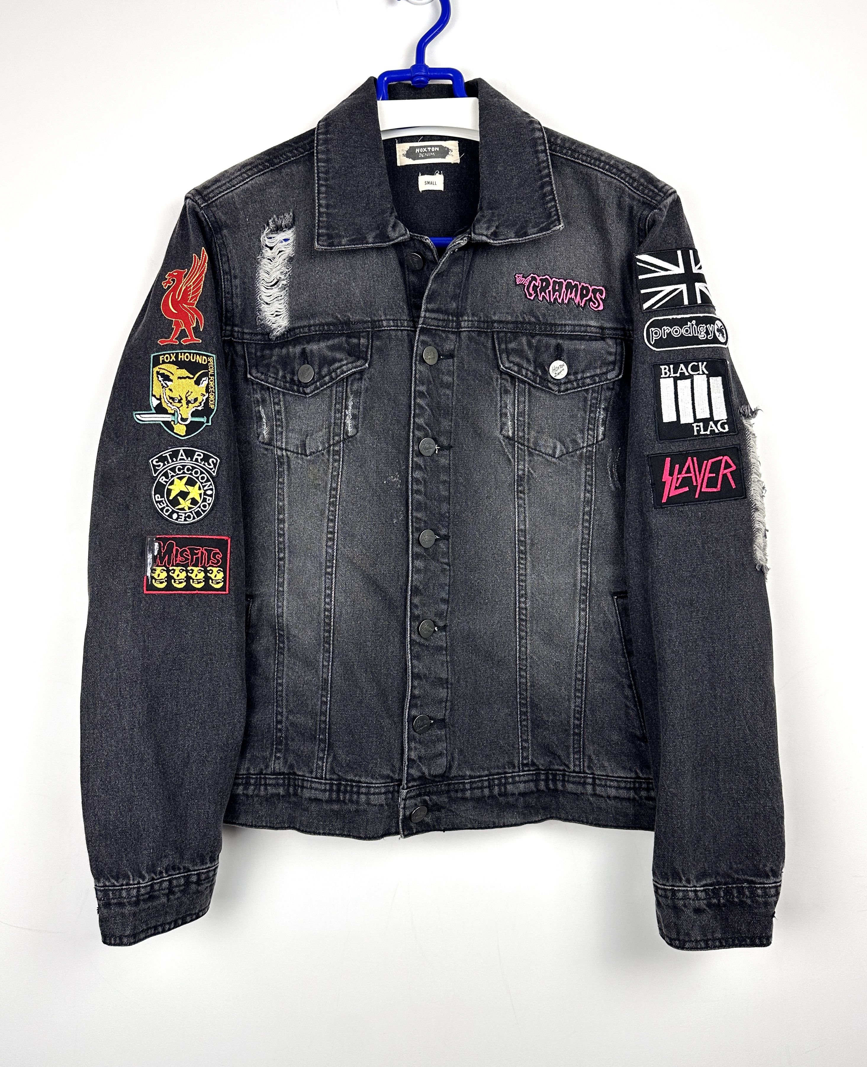 Vintage Vintage patchwork rock metal music denim jacket Size US S / EU 44-46 / 1 - 1 Thumbnail