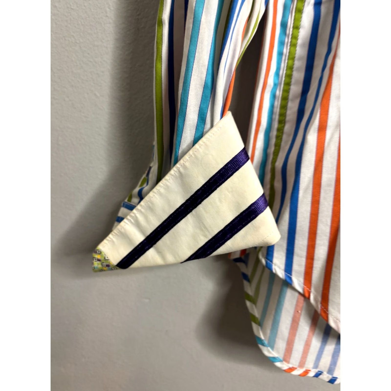 Robert Graham Robert Graham Button Up Shirt Patchwork Striped Shirt Mens M 5210 Multicolor Cotton Long Sleeve Casual 90s Bohemian Designer Shirt Mens Size M / US 6-8 / IT 42-44 - 5 Thumbnail