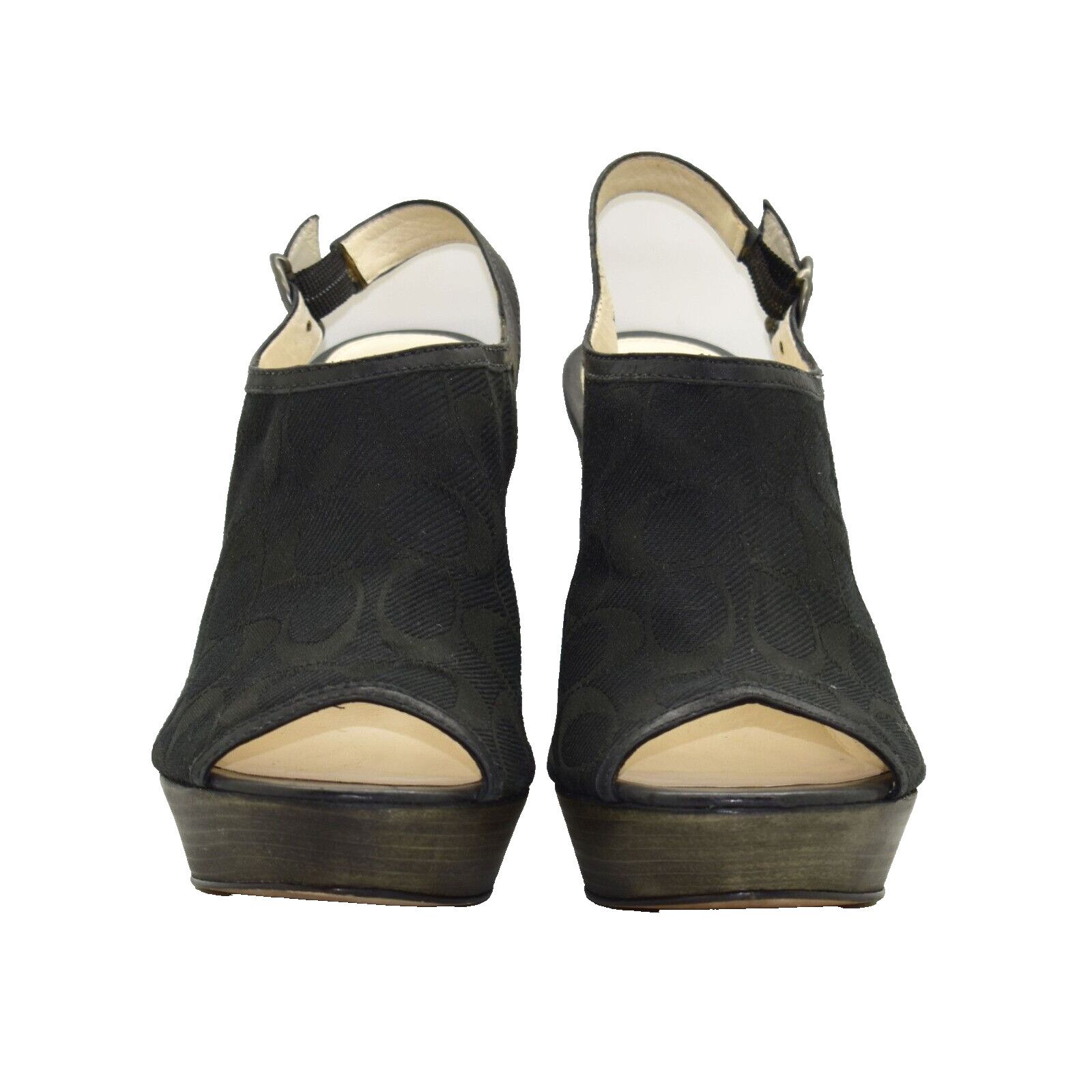Coach COACH Janet Black Signature Jacquard Hi Heel Wedge Shoes 8.5 Size US 8.5 / IT 38.5 - 5 Thumbnail