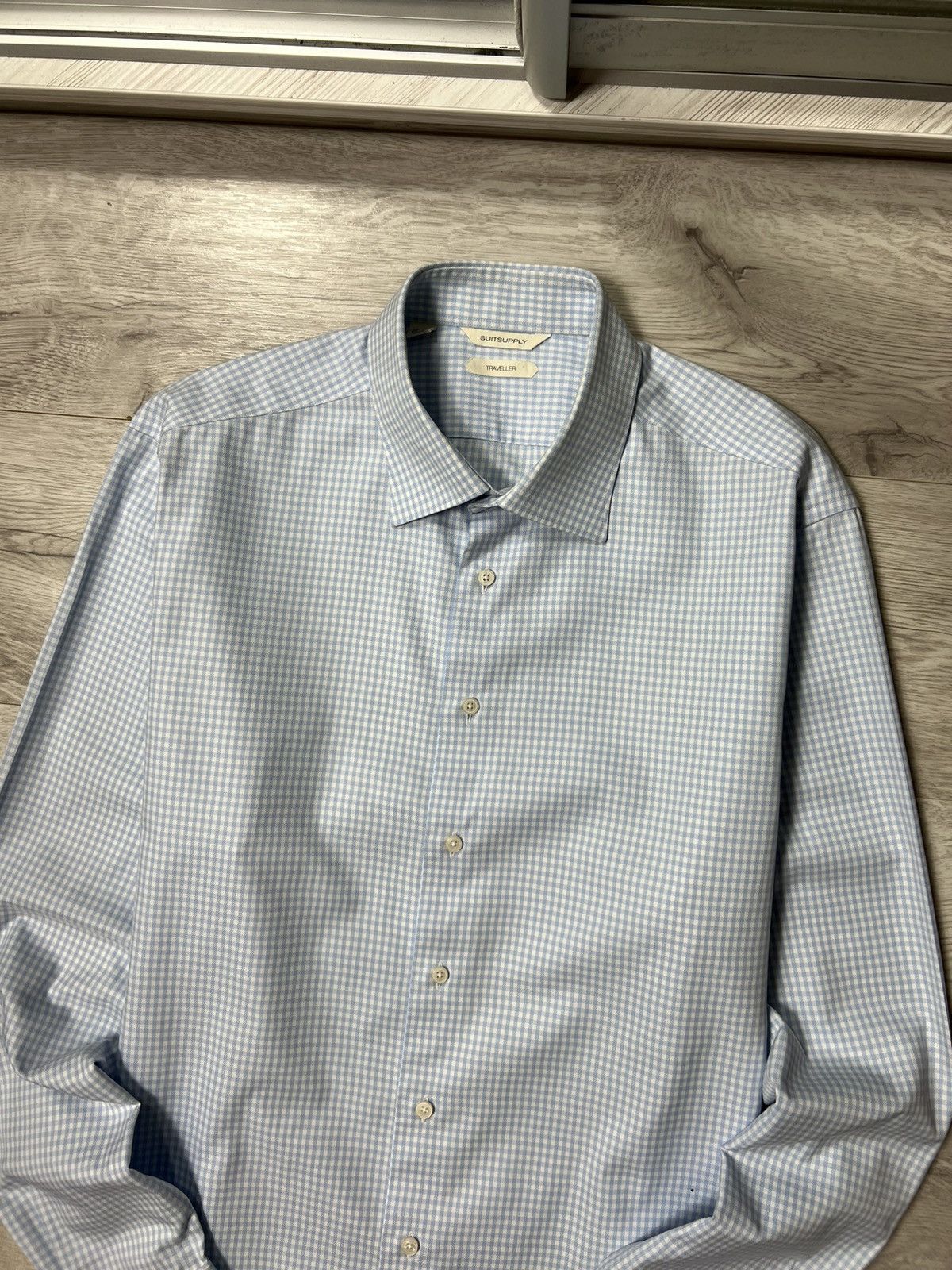 Suitsupply Suitsupply Traveller Checkered Button Up Long Sleeve Shirt Size US L / EU 52-54 / 3 - 2 Thumbnail