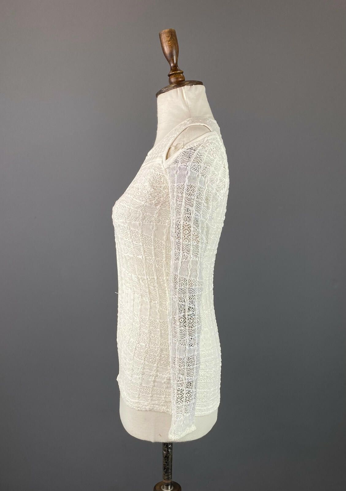 Iro Iro White Mesh Open Shoulder Blouse Sweater Size 36 Size M / US 6-8 / IT 42-44 - 4 Thumbnail