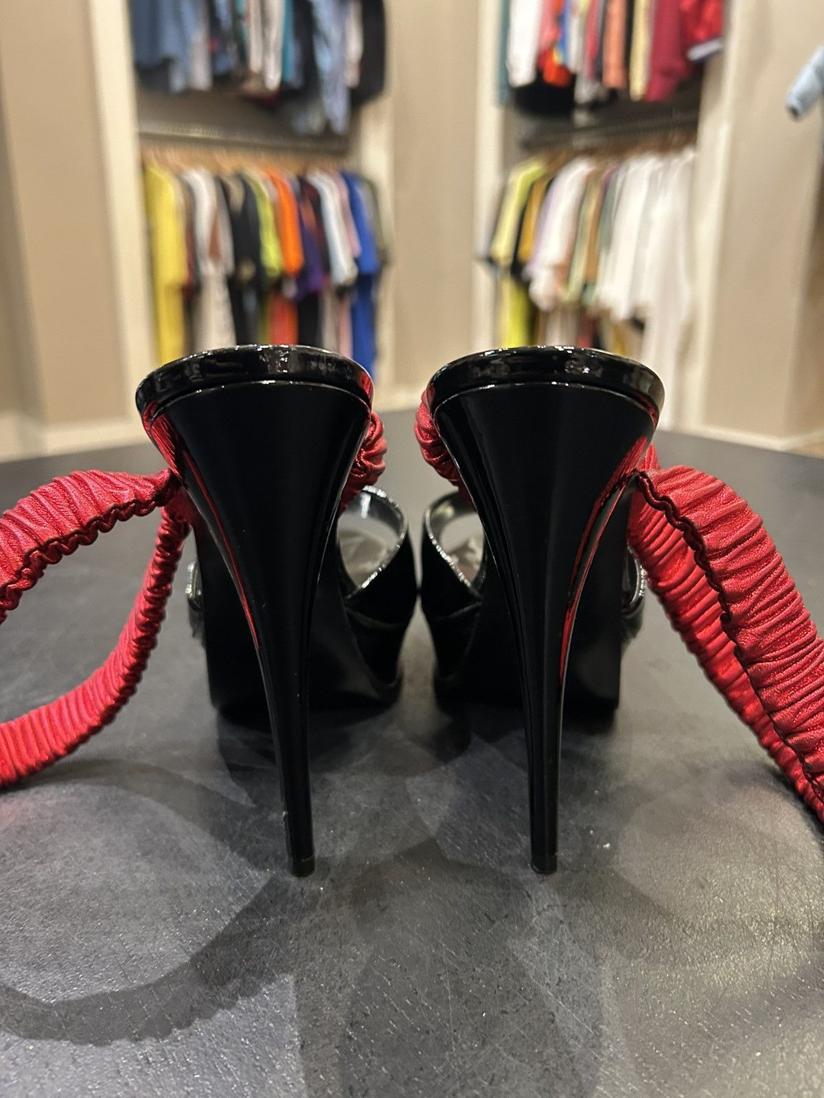 Saint Laurent Paris Saint Laurent Paris Double Wrap Heels Size US 10 / IT 40 - 5 Thumbnail