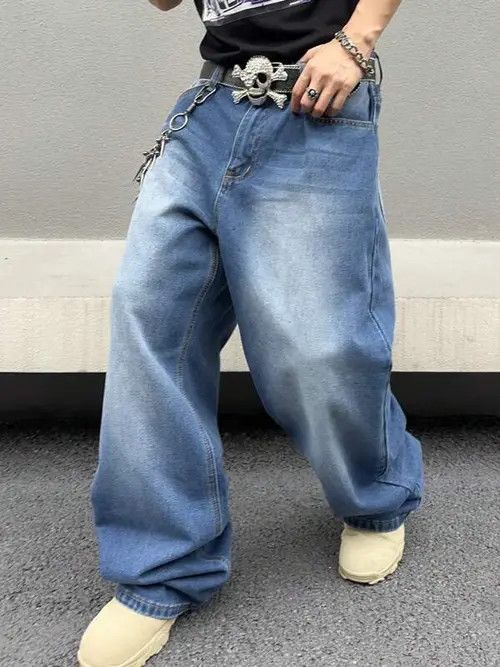 Jean Washed Y2k Denim Jeans Skate fit Baggy Size US 32 / EU 48 - 4 Thumbnail