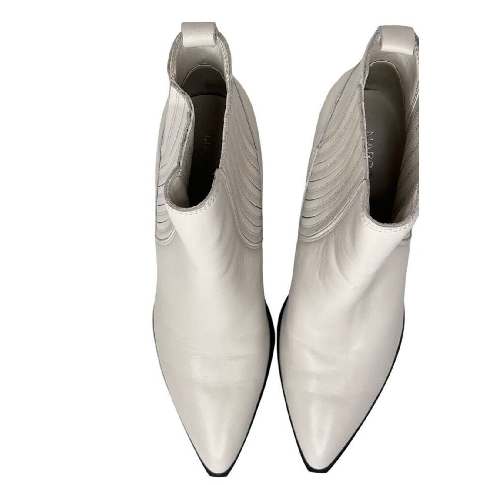 Marc Fisher Marc Fisher Carves Cream Leather Gored Pullon Bootie Boot 6M Size US 6 / IT 36 - 6 Thumbnail