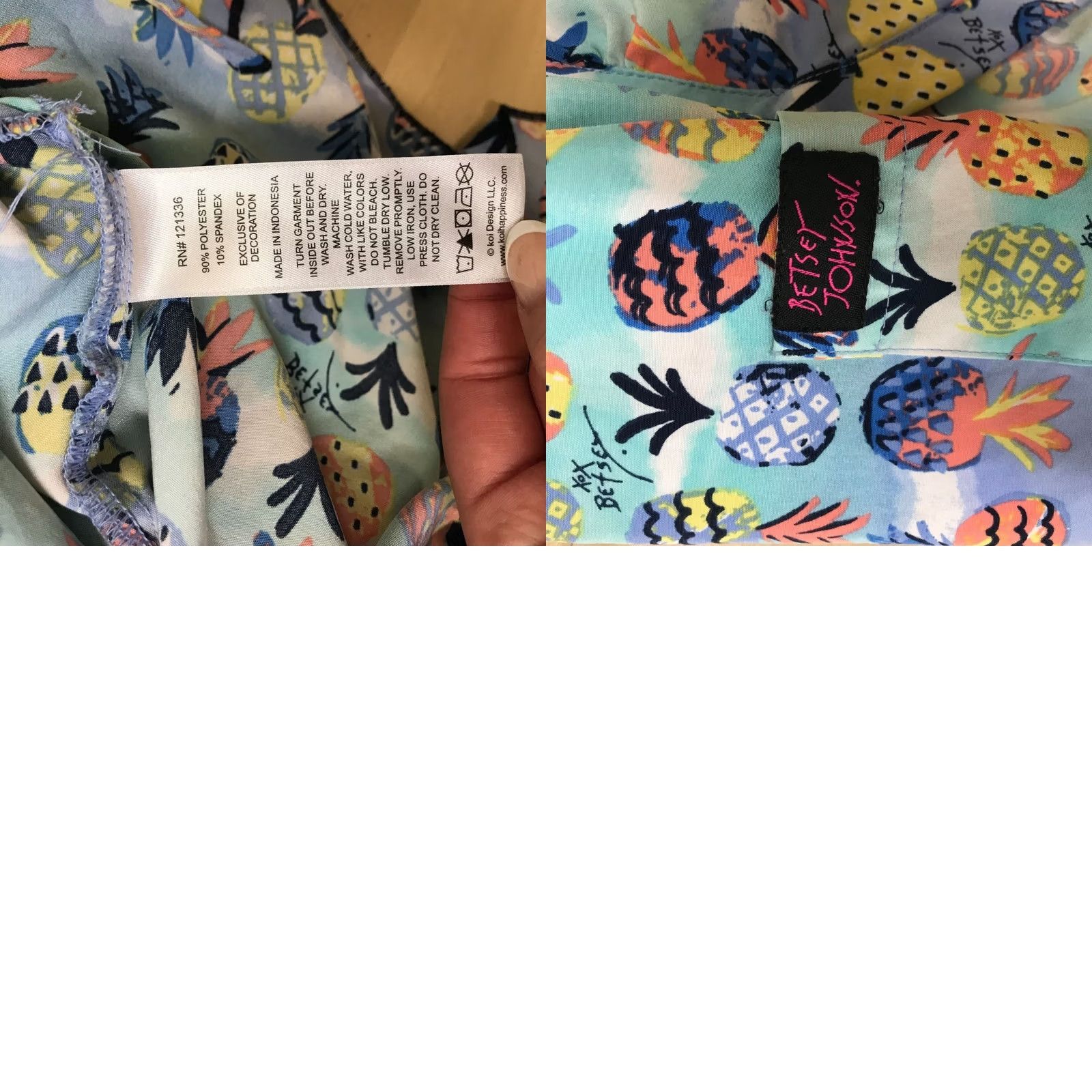 Betsey Johnson BETSEY JOHNSON Women TOP 3XL Multicolor Short Sleeve V Neck Smock Scrub Top Size XXL / US 16-18 / IT 52-54 - 8 Thumbnail