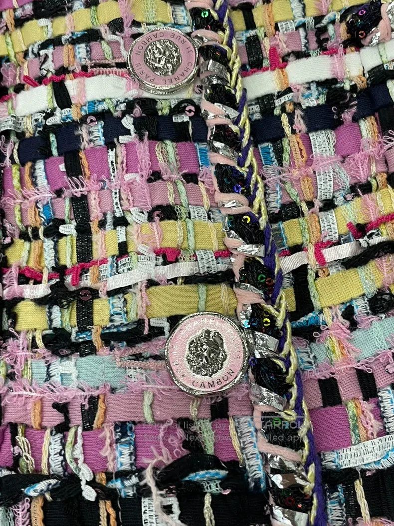 Chanel Chanel Pink-purple woven tweed coat Size XS / US 0-2 / IT 36-38 - 2 Thumbnail
