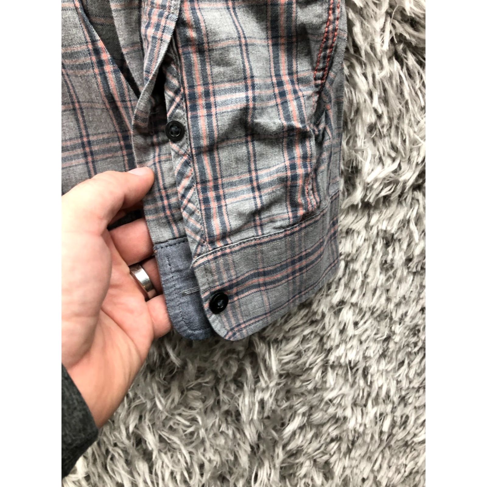 Vintage MICHAEL BASTIAN Shirt Mens XL Long Sleeve Button-Down Collar Gray Plaid Size US XL / EU 56 / 4 - 3 Thumbnail