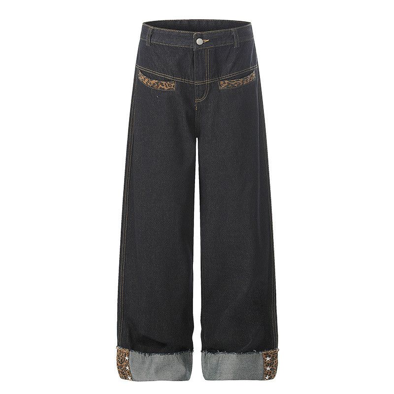 Jean American retro washed distressed leopard jeans for men Size US 32 / EU 48 - 1 Thumbnail