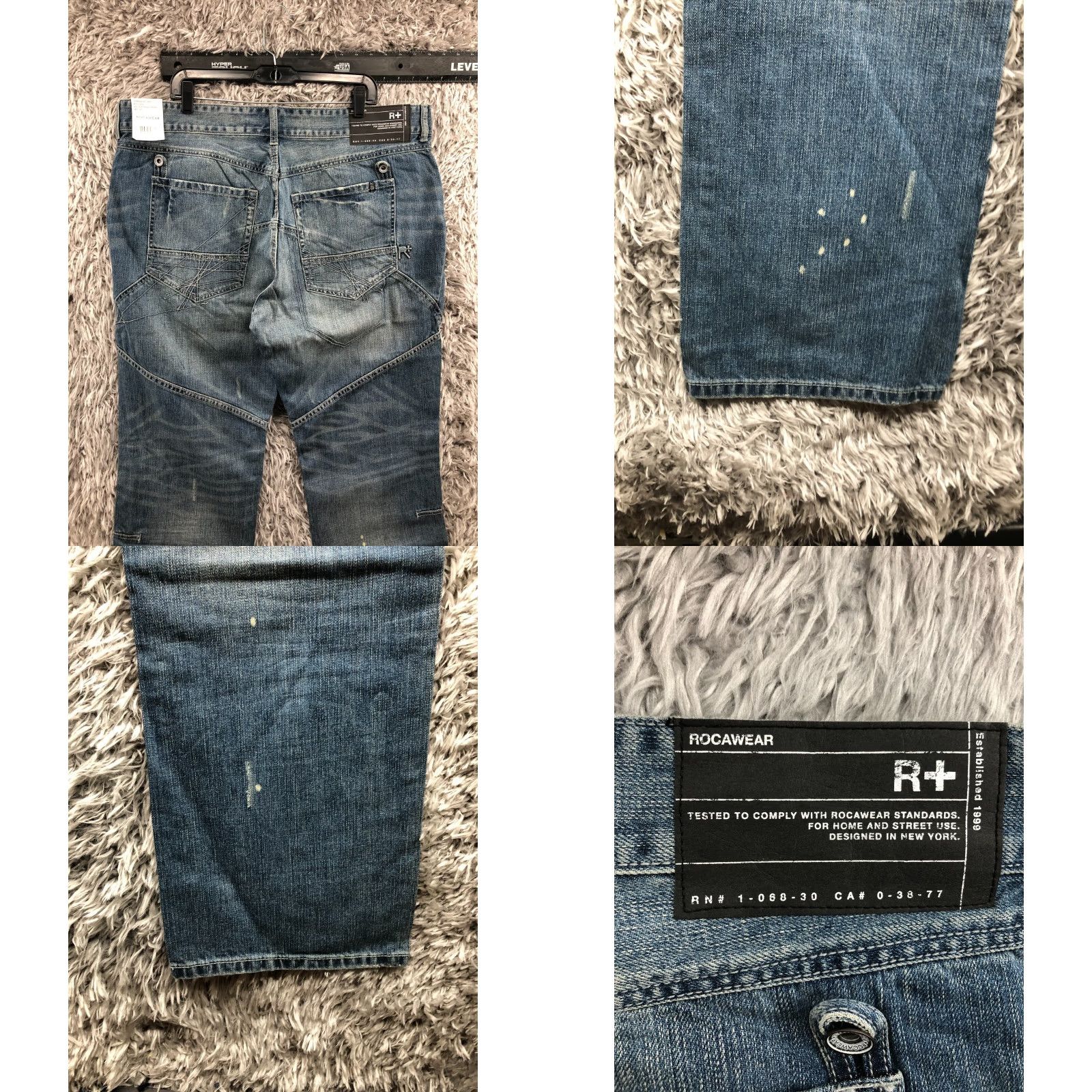 Rocawear Adrenaline Slim Fit Jeans Men 40 Vintage Hip Hop Streetwear Y2K NWT Rocawear Jeans Slim Fit Blue 40 Mens Straight Denim 5-Pocket