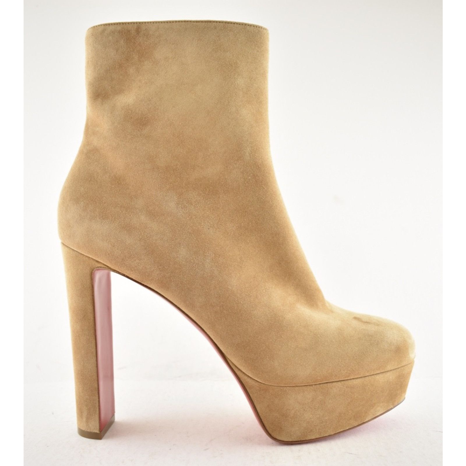 Christian Louboutin Christian Louboutin Loo Booty 130 Lionne Beige Suede Platfo Size US 10 / IT 40 - 2 Thumbnail