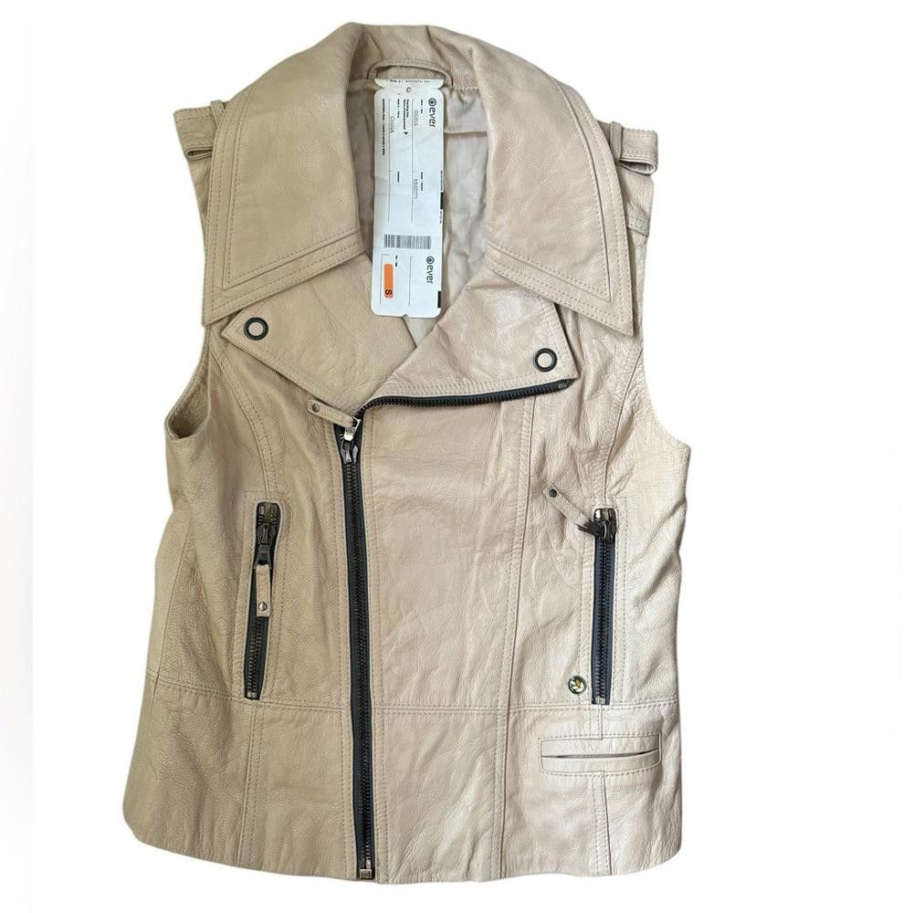 Ever × Leather RARE Ever Brand Lamb Leather Biker/Moto Vest New Size S / US 4 / IT 40 - 1 Thumbnail