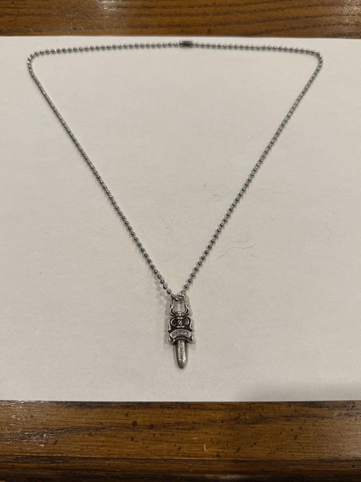Chrome Hearts Chrome Hearts Dagger Pendant Silver Ball Chain Necklace 925 Size ONE SIZE - 6 Thumbnail