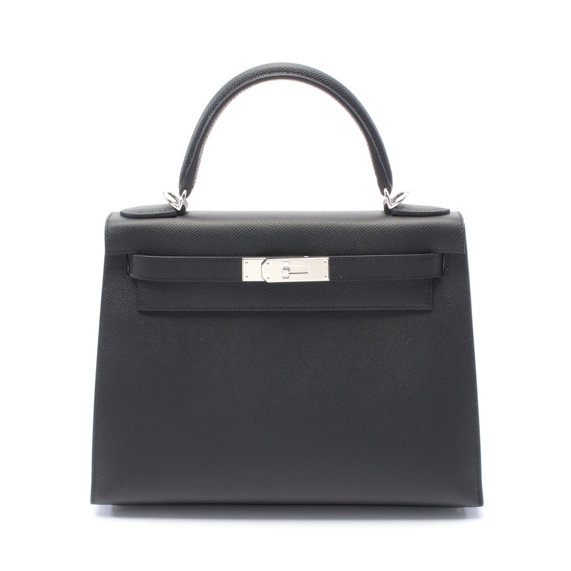 Hermes Hermes Kelly28 Handbag Veau Epsom Black Silver Hardware Outside Sewing K Stamp Size ONE SIZE - 1 Thumbnail