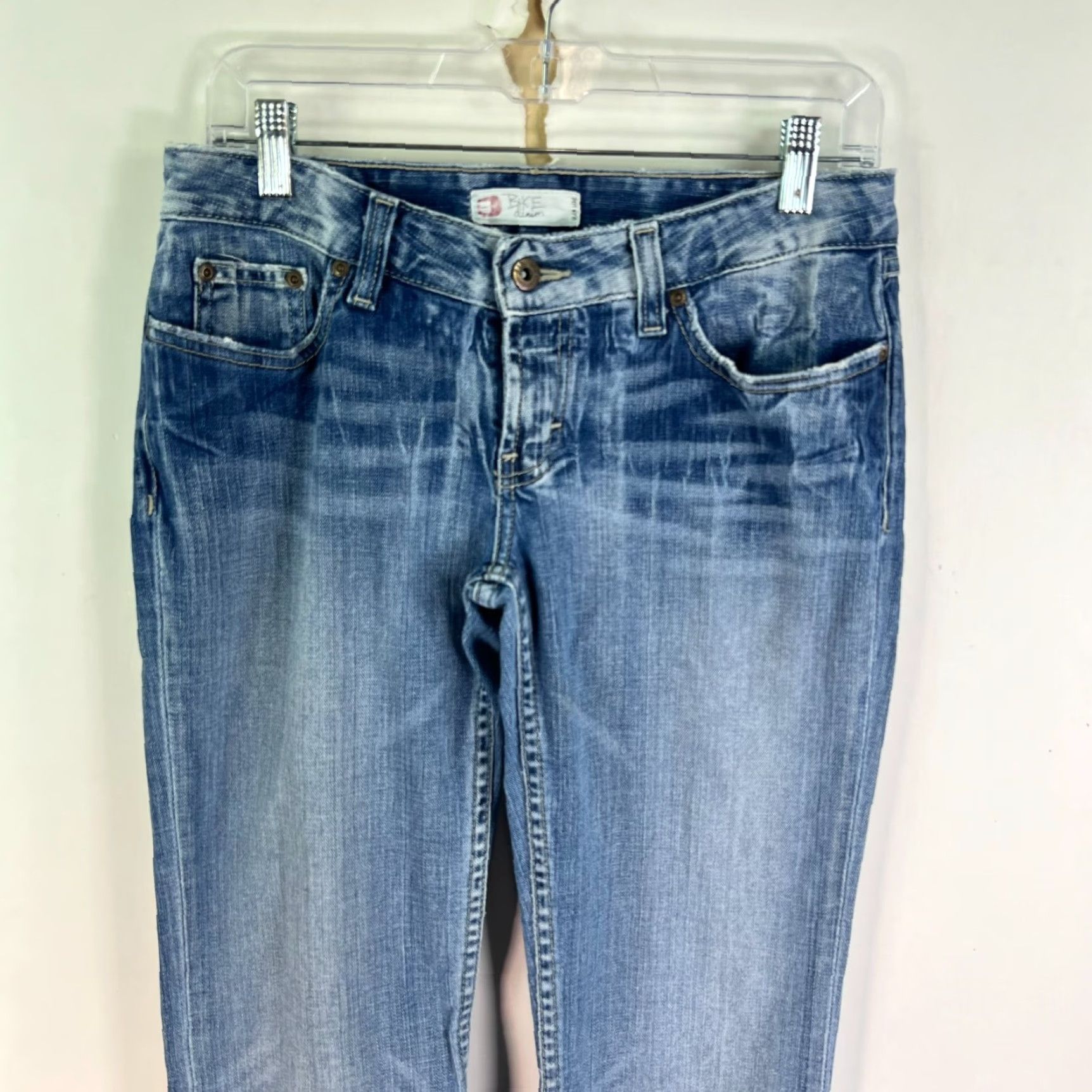 Vintage Buckle BKE Payton Dark Blue Flared Stretch Denim Jeans Women's 29 Regular 32 Inseam 90s Size 29" - 2 Thumbnail